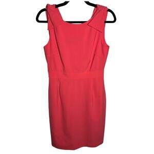 J. Crew Pink Origami Bow Sheath Dress Stretch Wool Blend Size 4 Career Business
